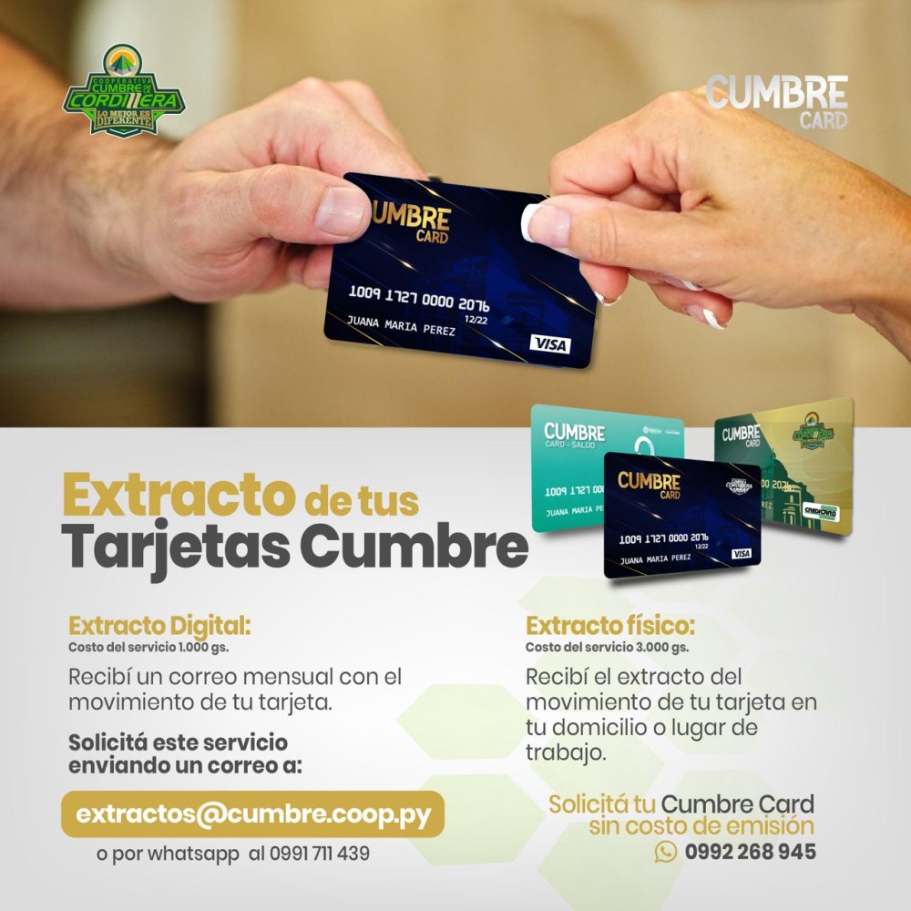 Extracto de tu Cumbre Card